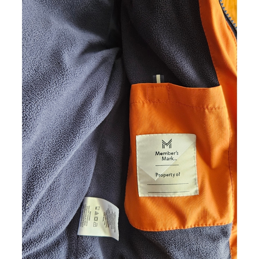 Member's Mark Fleece Jacket in Navy and Orange